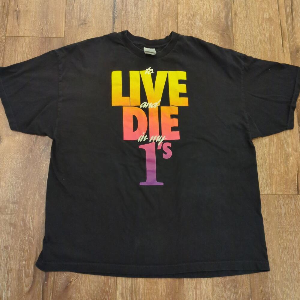 VTG Nike Air To Live And Die For My‎ 1's Adult XXL Shirt Air Force 1 Y2K